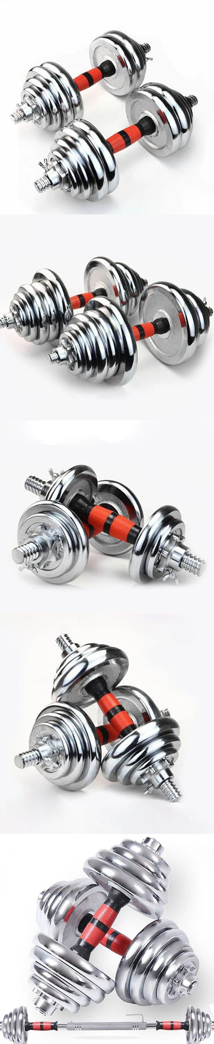 Dumbbell Set Sale Suitable for Home Gym Fitness Equipment Electroplating Adjustable Dumbbell Barbell Set