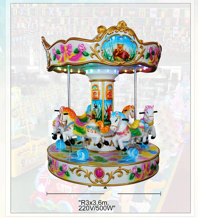 Amusement Park Kids Ride Luxury Carousel Design Nine People Turn Around Horse Swing Car Game Machine