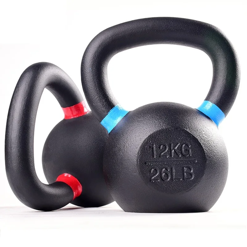 Newfield Fitness Equipment Factory Bodybuilding Workout Black Powder Coated Cast Iron Classic Gravity Kettlebell for Strength Training