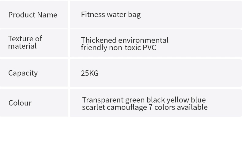 Adjustable Sports Fitness Water Bag Manufacturers Professional Aqua Bag